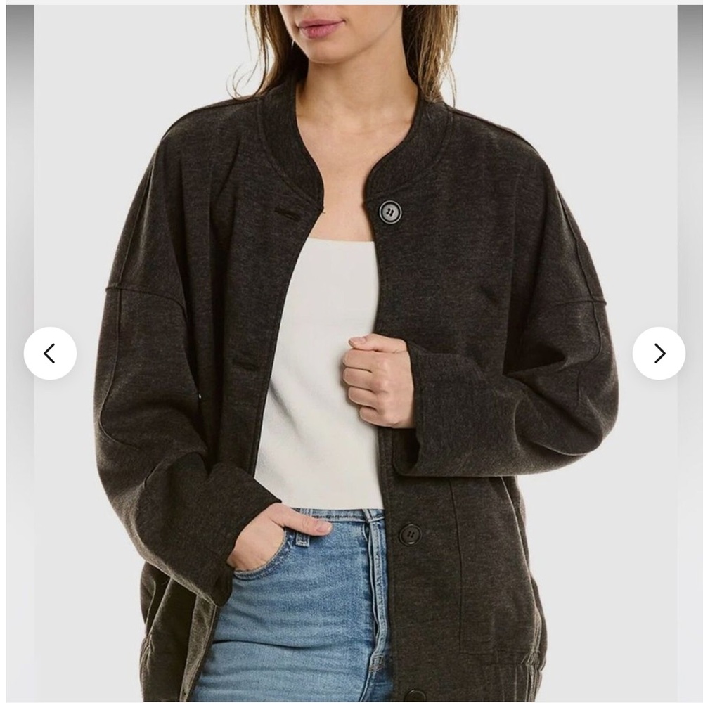Max Studio Brushed Knit Bomber Jacket